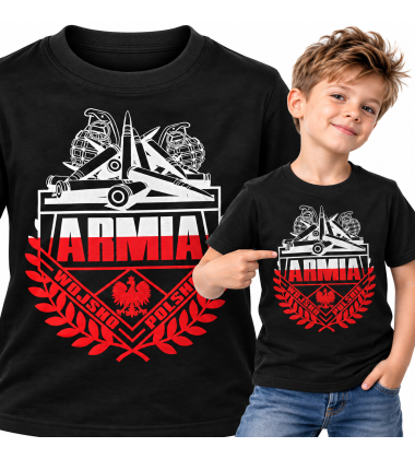 KOSZULKA DZIECIĘCA Patriotyczna - ARMIA (BIAŁO-CZERWONY)